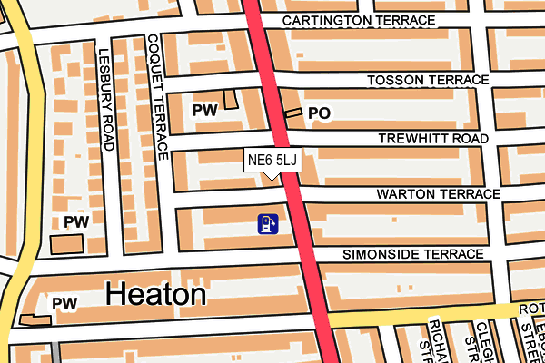 NE6 5LJ map - OS OpenMap – Local (Ordnance Survey)