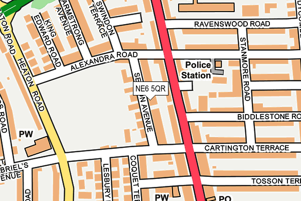 NE6 5QR map - OS OpenMap – Local (Ordnance Survey) NE6 5QR map - OS OpenMap – Local (Ordnance Survey)