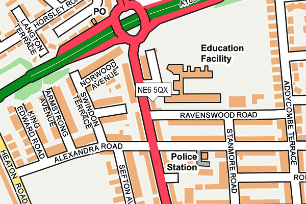 NE6 5QX map - OS OpenMap – Local (Ordnance Survey) NE6 5QX map - OS OpenMap – Local (Ordnance Survey)