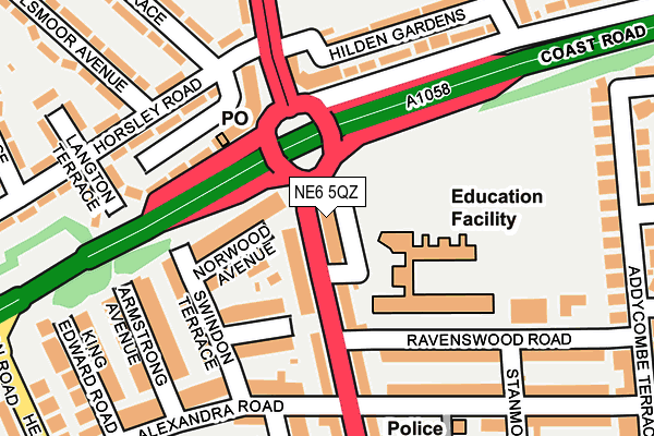 NE6 5QZ map - OS OpenMap – Local (Ordnance Survey) NE6 5QZ map - OS OpenMap – Local (Ordnance Survey)