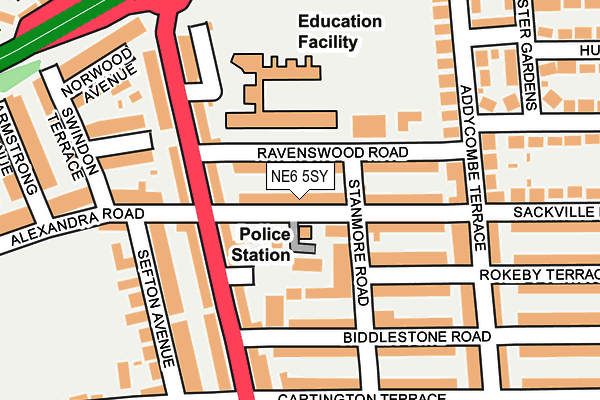 NE6 5SY map - OS OpenMap – Local (Ordnance Survey) NE6 5SY map - OS OpenMap – Local (Ordnance Survey)
