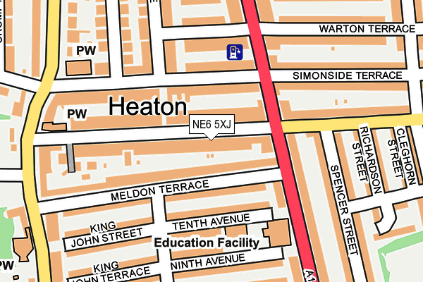 NE6 5XJ map - OS OpenMap – Local (Ordnance Survey) NE6 5XJ map - OS OpenMap – Local (Ordnance Survey)