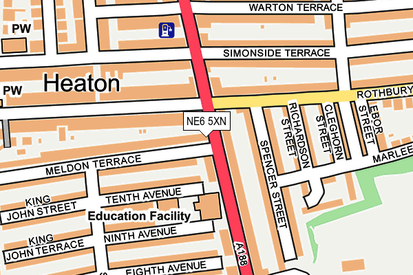NE6 5XN map - OS OpenMap – Local (Ordnance Survey) NE6 5XN map - OS OpenMap – Local (Ordnance Survey)