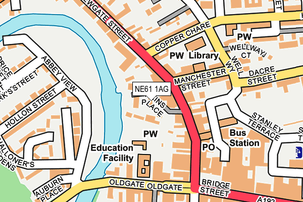 NE61 1AG map - OS OpenMap – Local (Ordnance Survey) NE61 1AG map - OS OpenMap – Local (Ordnance Survey)
