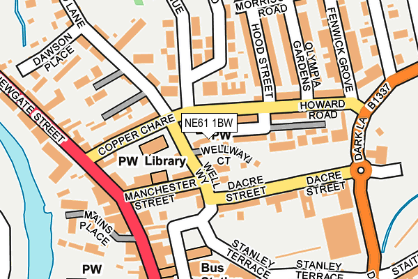 NE61 1BW map - OS OpenMap – Local (Ordnance Survey) NE61 1BW map - OS OpenMap – Local (Ordnance Survey)