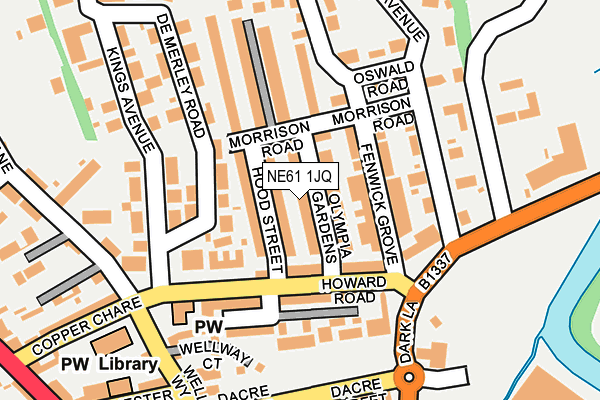 NE61 1JQ map - OS OpenMap – Local (Ordnance Survey)
