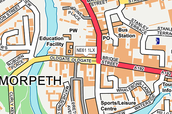NE61 1LX map - OS OpenMap – Local (Ordnance Survey)