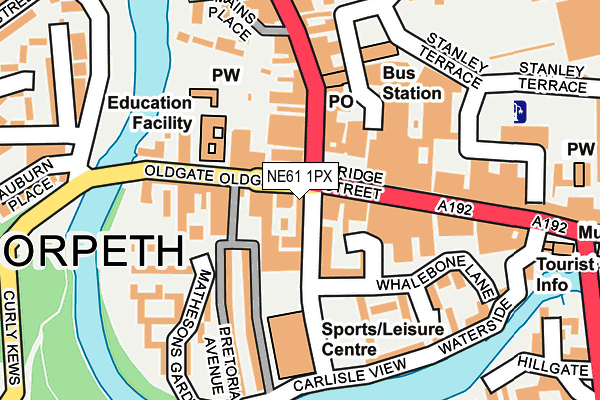 NE61 1PX map - OS OpenMap – Local (Ordnance Survey)