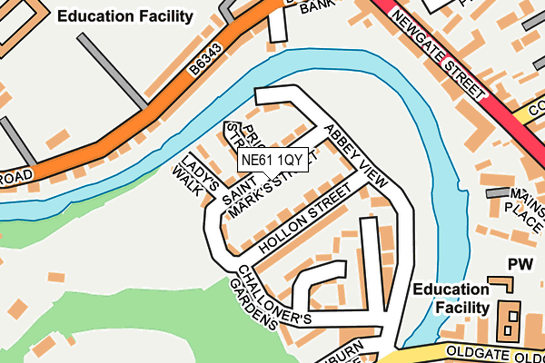 NE61 1QY map - OS OpenMap – Local (Ordnance Survey)