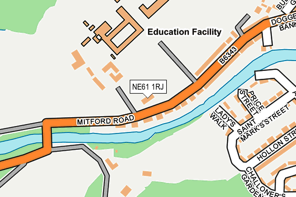 NE61 1RJ map - OS OpenMap – Local (Ordnance Survey)