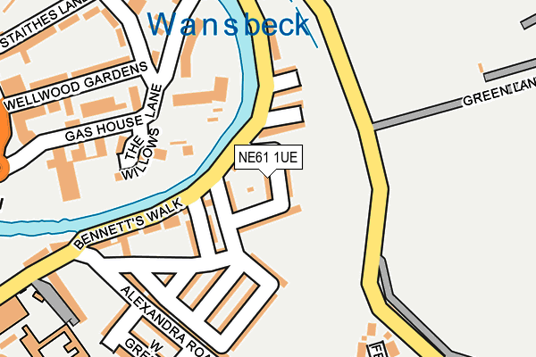 NE61 1UE map - OS OpenMap – Local (Ordnance Survey) NE61 1UE map - OS OpenMap – Local (Ordnance Survey)