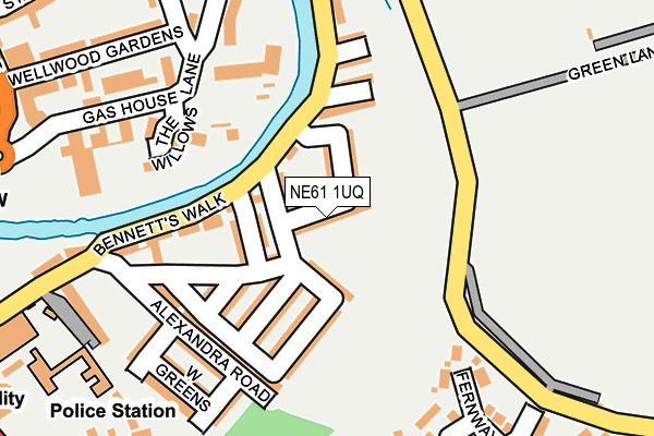 NE61 1UQ map - OS OpenMap – Local (Ordnance Survey) NE61 1UQ map - OS OpenMap – Local (Ordnance Survey)