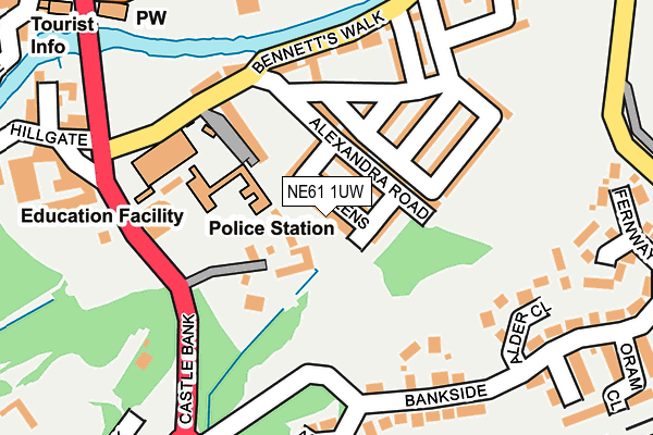 NE61 1UW map - OS OpenMap – Local (Ordnance Survey)