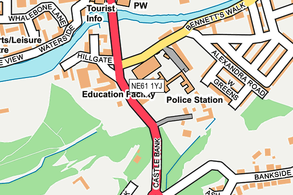 NE61 1YJ map - OS OpenMap – Local (Ordnance Survey)