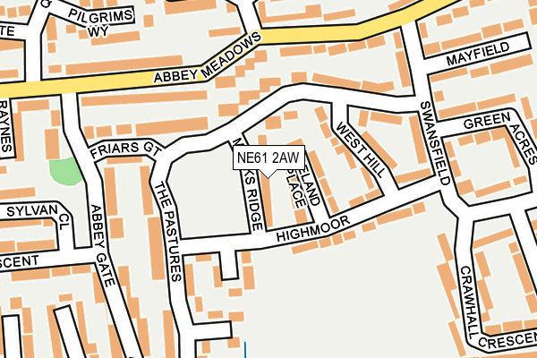 NE61 2AW map - OS OpenMap – Local (Ordnance Survey) NE61 2AW map - OS OpenMap – Local (Ordnance Survey)