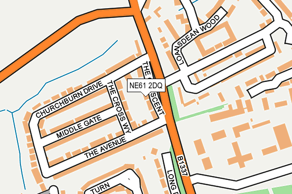 NE61 2DQ map - OS OpenMap – Local (Ordnance Survey) NE61 2DQ map - OS OpenMap – Local (Ordnance Survey)