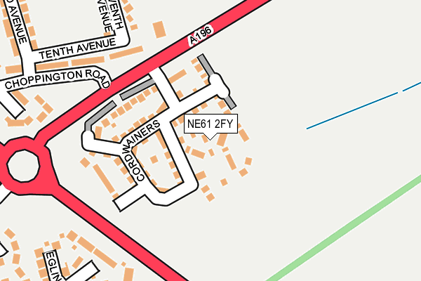 NE61 2FY map - OS OpenMap – Local (Ordnance Survey) NE61 2FY map - OS OpenMap – Local (Ordnance Survey)