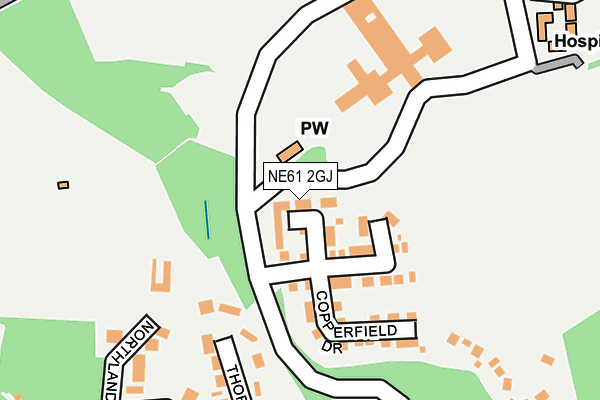 NE61 2GJ map - OS OpenMap – Local (Ordnance Survey) NE61 2GJ map - OS OpenMap – Local (Ordnance Survey)