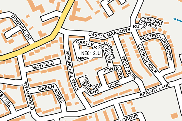 NE61 2JU map - OS OpenMap – Local (Ordnance Survey) NE61 2JU map - OS OpenMap – Local (Ordnance Survey)