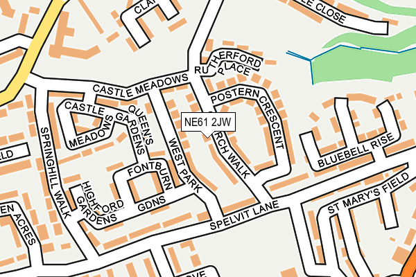 NE61 2JW map - OS OpenMap – Local (Ordnance Survey) NE61 2JW map - OS OpenMap – Local (Ordnance Survey)