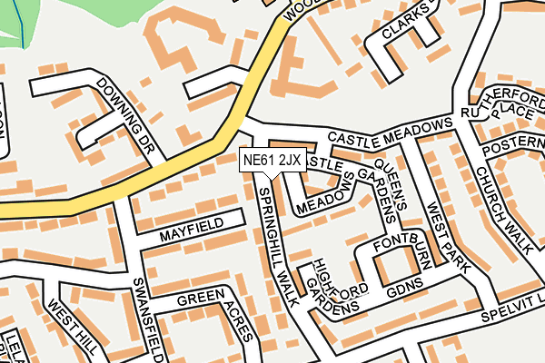 NE61 2JX map - OS OpenMap – Local (Ordnance Survey) NE61 2JX map - OS OpenMap – Local (Ordnance Survey)