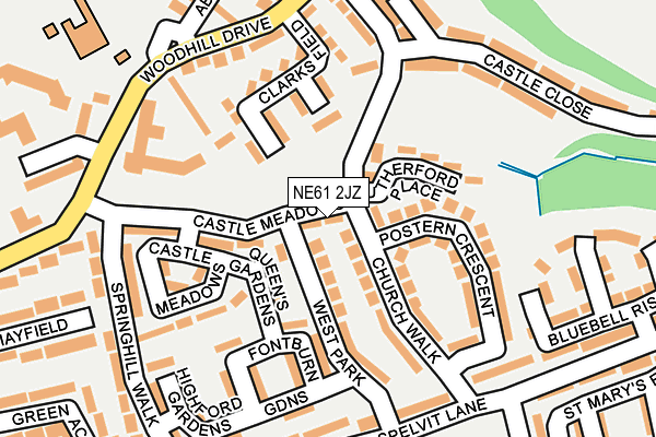 NE61 2JZ map - OS OpenMap – Local (Ordnance Survey) NE61 2JZ map - OS OpenMap – Local (Ordnance Survey)