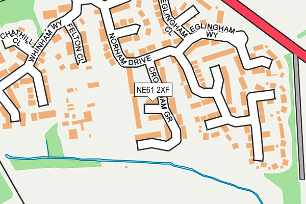 NE61 2XF map - OS OpenMap – Local (Ordnance Survey) NE61 2XF map - OS OpenMap – Local (Ordnance Survey)