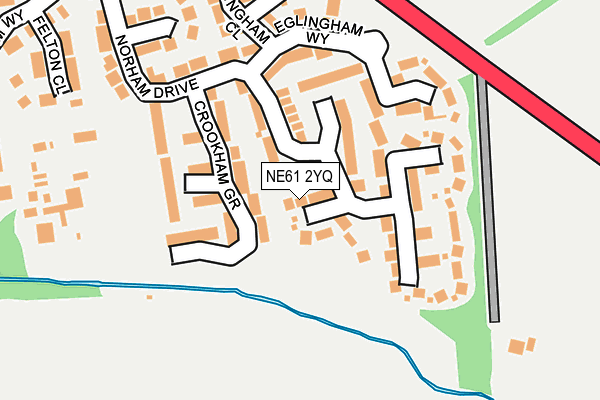 NE61 2YQ map - OS OpenMap – Local (Ordnance Survey) NE61 2YQ map - OS OpenMap – Local (Ordnance Survey)