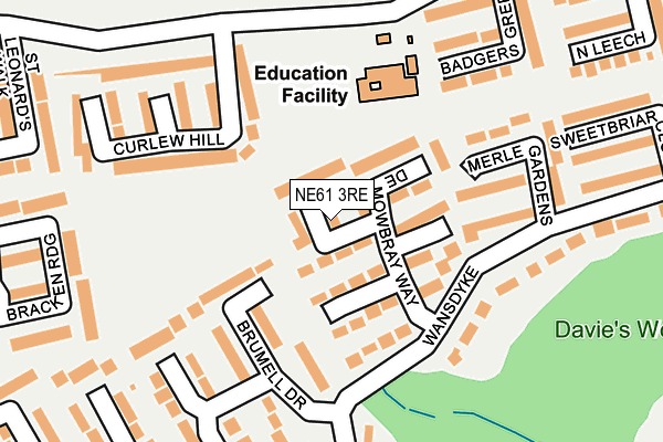 NE61 3RE map - OS OpenMap – Local (Ordnance Survey) NE61 3RE map - OS OpenMap – Local (Ordnance Survey)