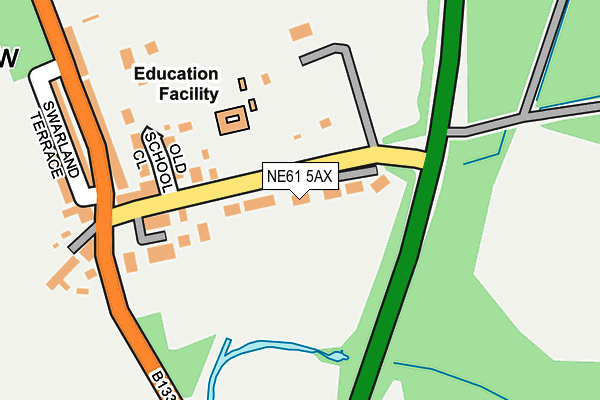 NE61 5AX map - OS OpenMap – Local (Ordnance Survey) NE61 5AX map - OS OpenMap – Local (Ordnance Survey)