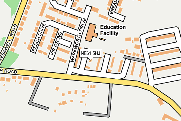 NE61 5HJ map - OS OpenMap – Local (Ordnance Survey) NE61 5HJ map - OS OpenMap – Local (Ordnance Survey)