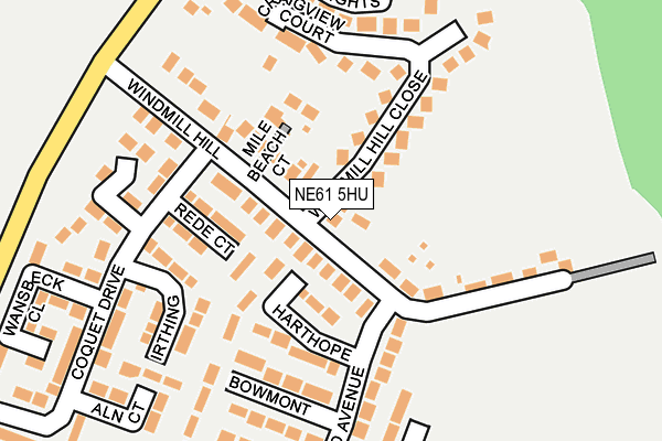 NE61 5HU map - OS OpenMap – Local (Ordnance Survey) NE61 5HU map - OS OpenMap – Local (Ordnance Survey)