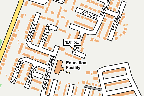 NE61 5LJ map - OS OpenMap – Local (Ordnance Survey) NE61 5LJ map - OS OpenMap – Local (Ordnance Survey)