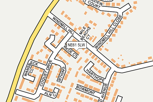NE61 5LW map - OS OpenMap – Local (Ordnance Survey) NE61 5LW map - OS OpenMap – Local (Ordnance Survey)