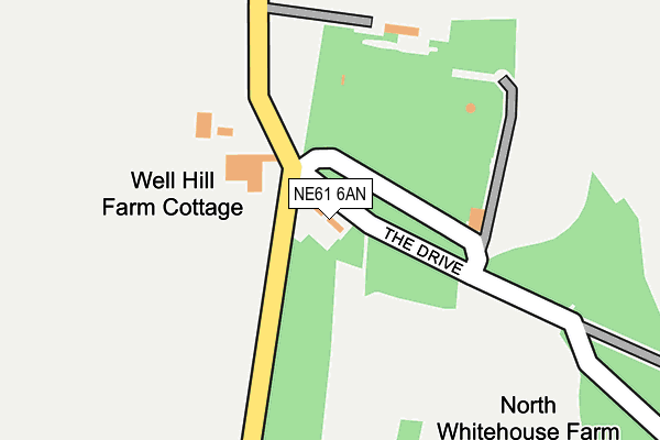 NE61 6AN map - OS OpenMap – Local (Ordnance Survey)