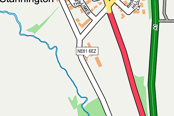 NE61 6EZ map - OS OpenMap – Local (Ordnance Survey)