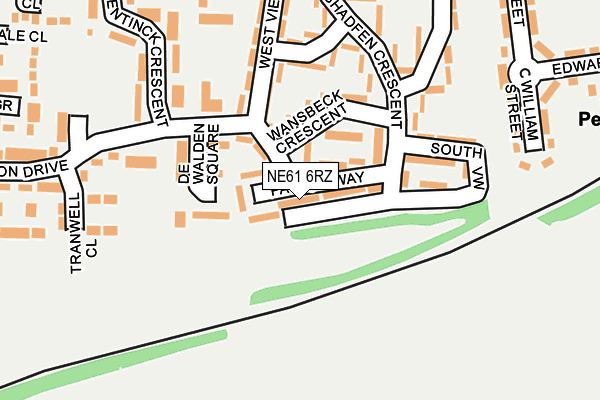 NE61 6RZ map - OS OpenMap – Local (Ordnance Survey)