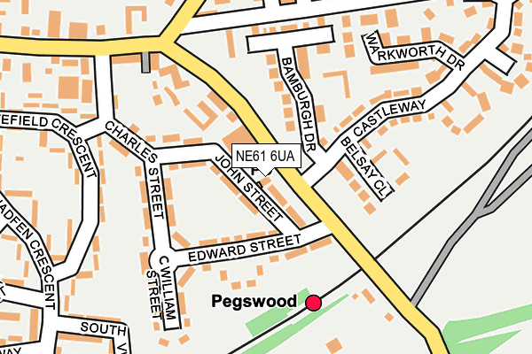 NE61 6UA map - OS OpenMap – Local (Ordnance Survey)