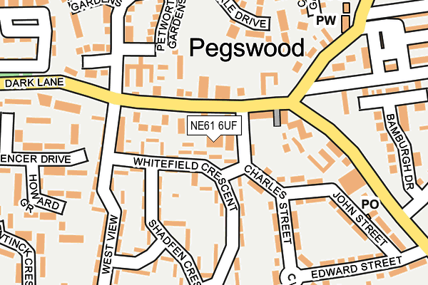 NE61 6UF map - OS OpenMap – Local (Ordnance Survey)