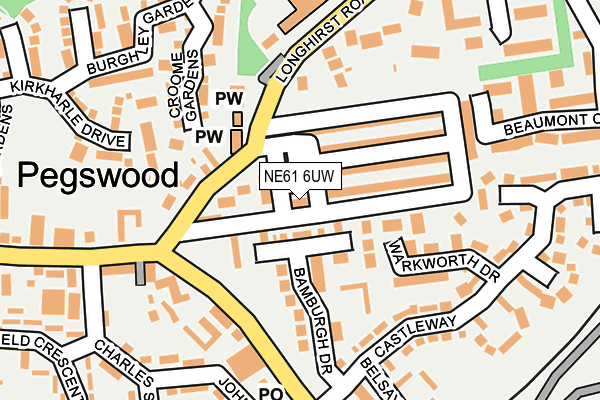 NE61 6UW map - OS OpenMap – Local (Ordnance Survey)