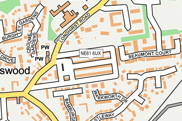 NE61 6UX map - OS OpenMap – Local (Ordnance Survey) NE61 6UX map - OS OpenMap – Local (Ordnance Survey)