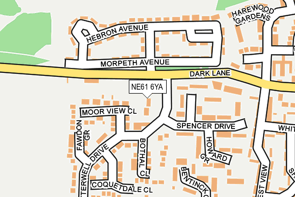 NE61 6YA map - OS OpenMap – Local (Ordnance Survey) NE61 6YA map - OS OpenMap – Local (Ordnance Survey)