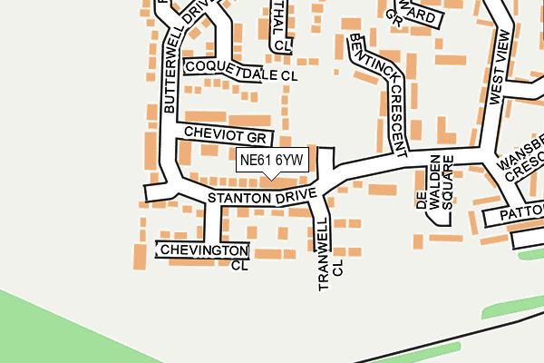 NE61 6YW map - OS OpenMap – Local (Ordnance Survey)
