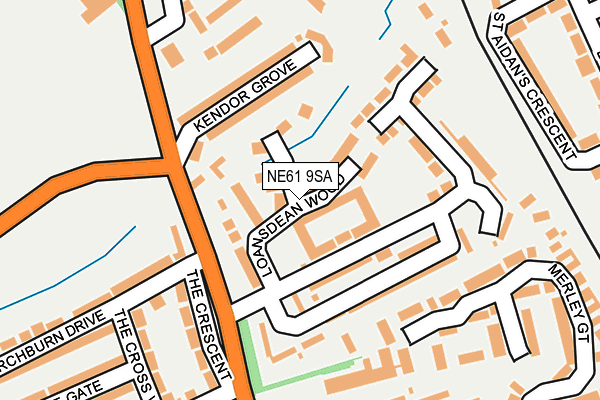 NE61 9SA map - OS OpenMap – Local (Ordnance Survey) NE61 9SA map - OS OpenMap – Local (Ordnance Survey)