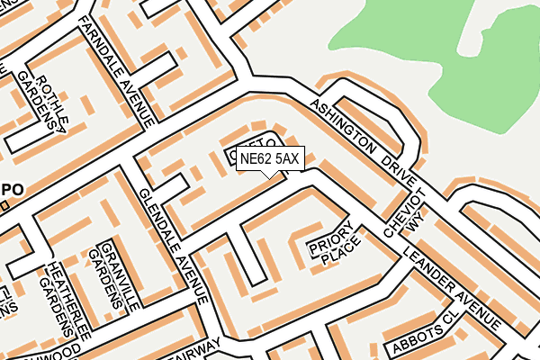 NE62 5AX map - OS OpenMap – Local (Ordnance Survey) NE62 5AX map - OS OpenMap – Local (Ordnance Survey)