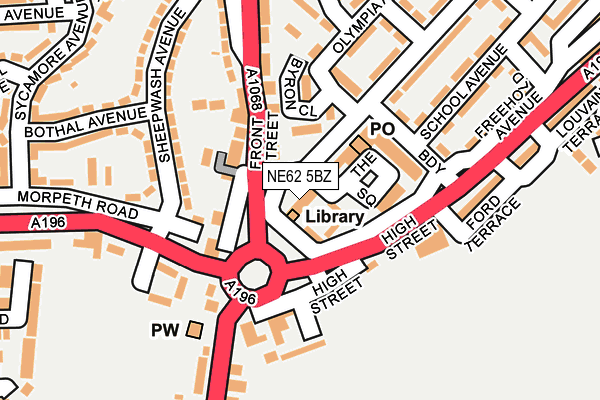 NE62 5BZ map - OS OpenMap – Local (Ordnance Survey) NE62 5BZ map - OS OpenMap – Local (Ordnance Survey)