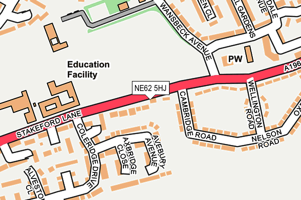 NE62 5HJ map - OS OpenMap – Local (Ordnance Survey) NE62 5HJ map - OS OpenMap – Local (Ordnance Survey)
