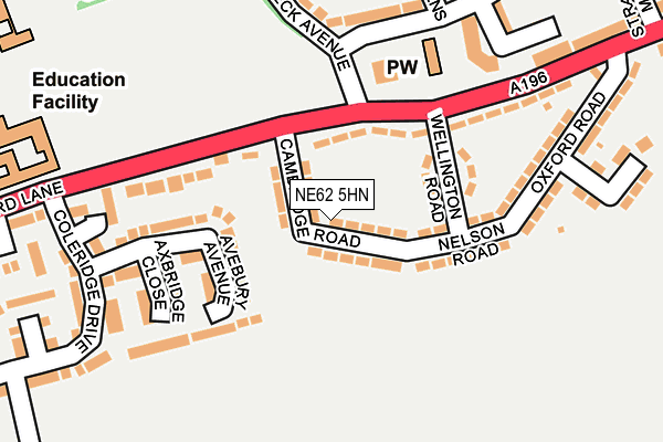 NE62 5HN map - OS OpenMap – Local (Ordnance Survey)