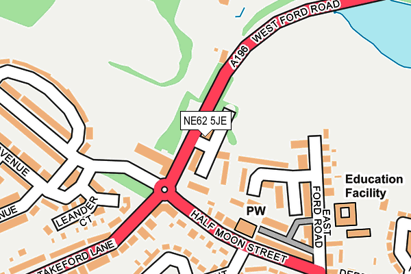 NE62 5JE map - OS OpenMap – Local (Ordnance Survey) NE62 5JE map - OS OpenMap – Local (Ordnance Survey)