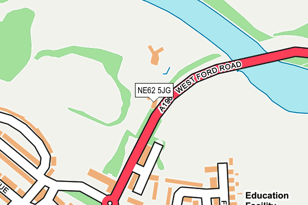 NE62 5JG map - OS OpenMap – Local (Ordnance Survey) NE62 5JG map - OS OpenMap – Local (Ordnance Survey)